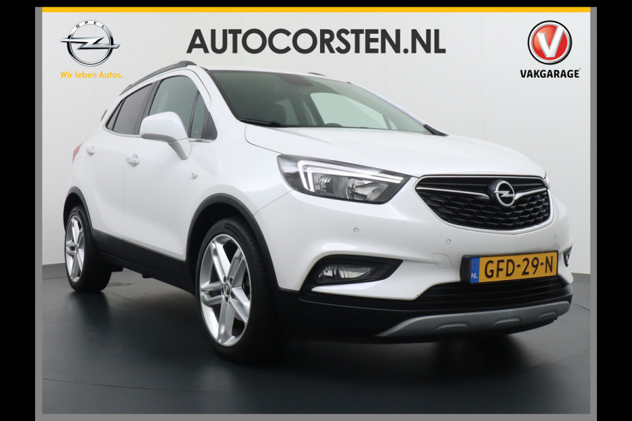 Opel Mokka X T140PK Leer Navi Apple Carplay-Android Camera 19"LMV Ecc Led AGR-Stoelen+Verwarmd Bluetooth Cruise Control PDC Regensensor Keyle Stuurverwarming Start knop Elec. Ramen en Spiegels + inklp. Innovation Super Compleet!