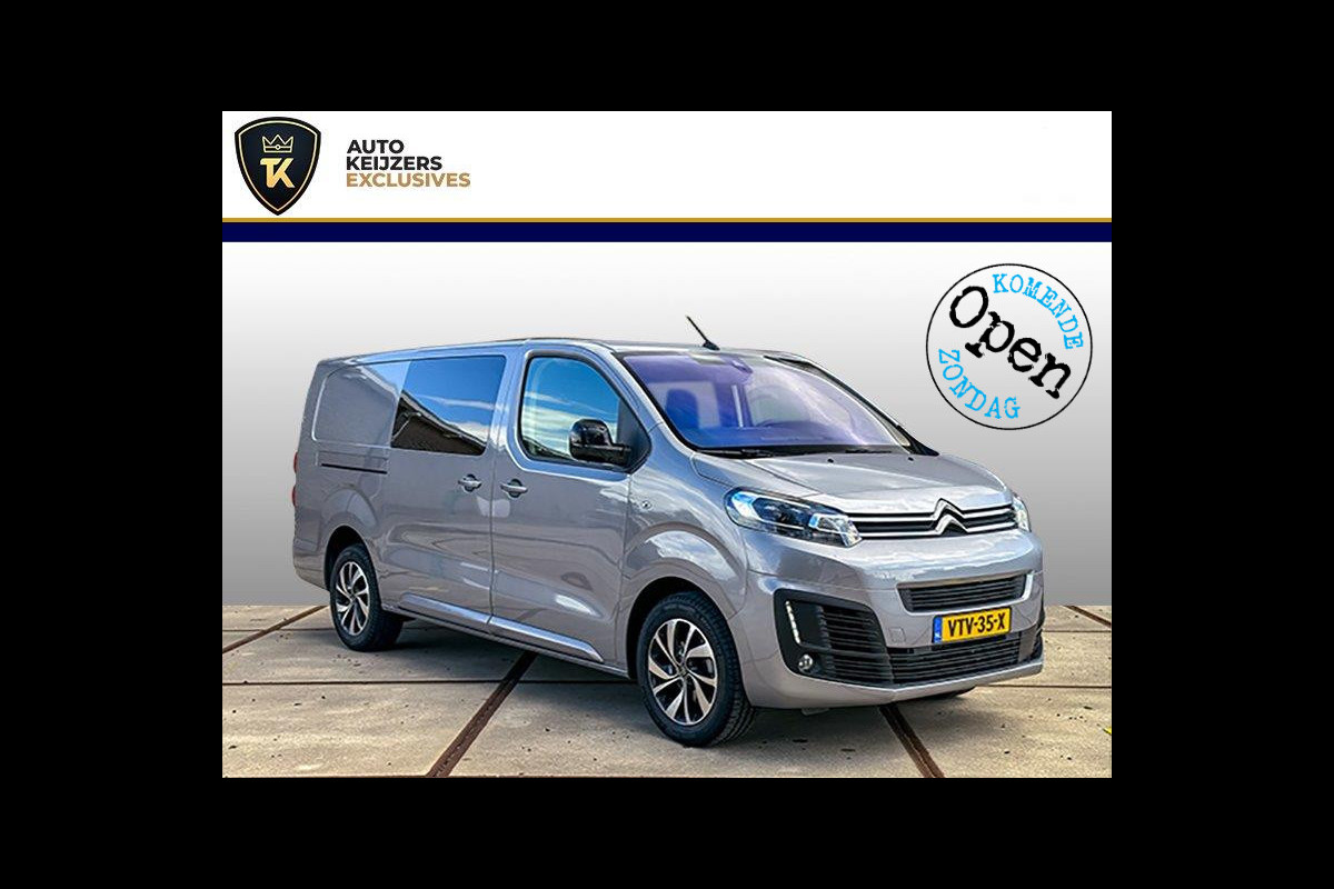 Citroën Jumpy 2.0 BlueHDI 180 XL Club DC 6 persoons Keyless Cruise Clima Schuifdeur L+R DAB Carplay 17"LM Trekhaak