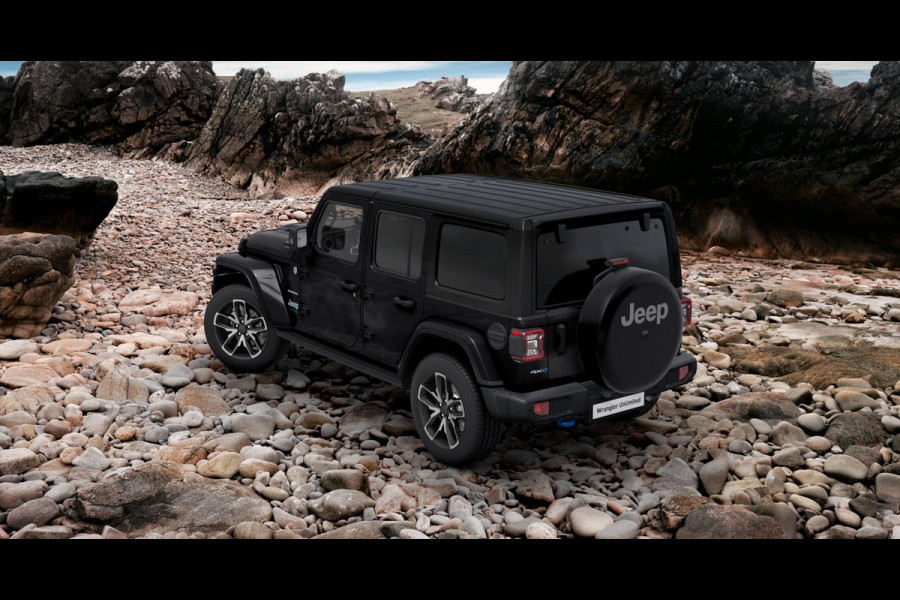 Jeep Wrangler Unlimited 4xe 380 Sahara | Dual Top Pack | 20" | Stoel&Stuur Verwarm. | 12,3" Navi | Adapt. Cruise | Alpine Audio