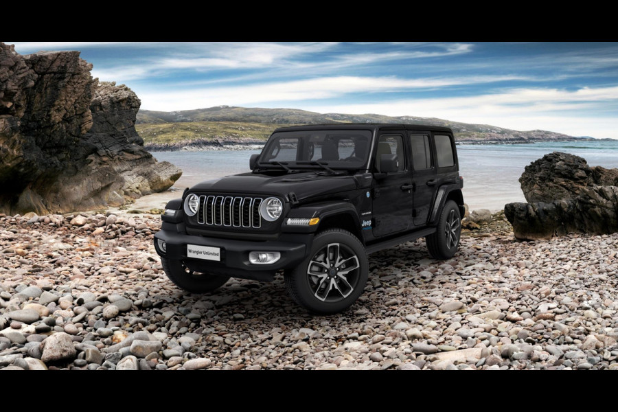 Jeep Wrangler Unlimited 4xe 380 Sahara | Dual Top Pack | 20" | Stoel&Stuur Verwarm. | 12,3" Navi | Adapt. Cruise | Alpine Audio