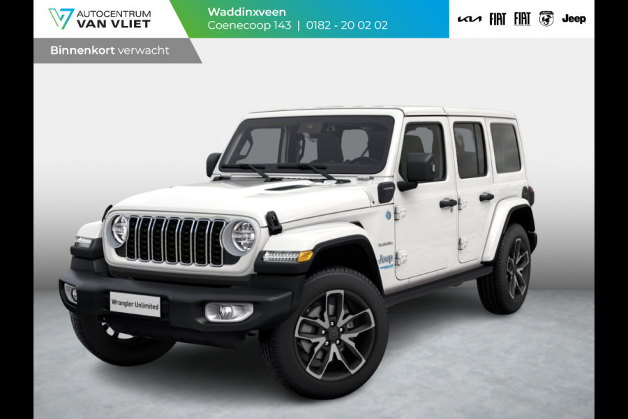 Jeep Wrangler Unlimited 4xe 380 Sahara | 20" | Stoel&Stuur Verwarm. | 12,3" Navi | Adapt. Cruise | Alpine Audio