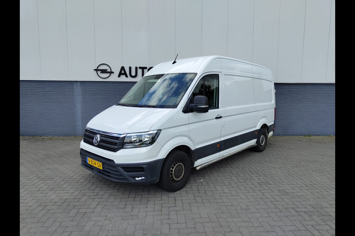 Volkswagen Crafter 2.0TDI L3H3 3-Zits Airco Navi PDC v+a DAB+ Betonplex Vloer + Betimmering Bluetooth Cruise Control Lichtsensor Elec.-ramen en Spi 6-bak Zeer compleet Lage km stand!