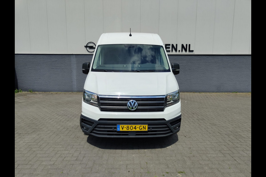 Volkswagen Crafter 2.0TDI L3H3 3-Zits Airco Navi PDC v+a DAB+ Betonplex Vloer + Betimmering Bluetooth Cruise Control Lichtsensor Elec.-ramen en Spi 6-bak Zeer compleet Lage km stand!