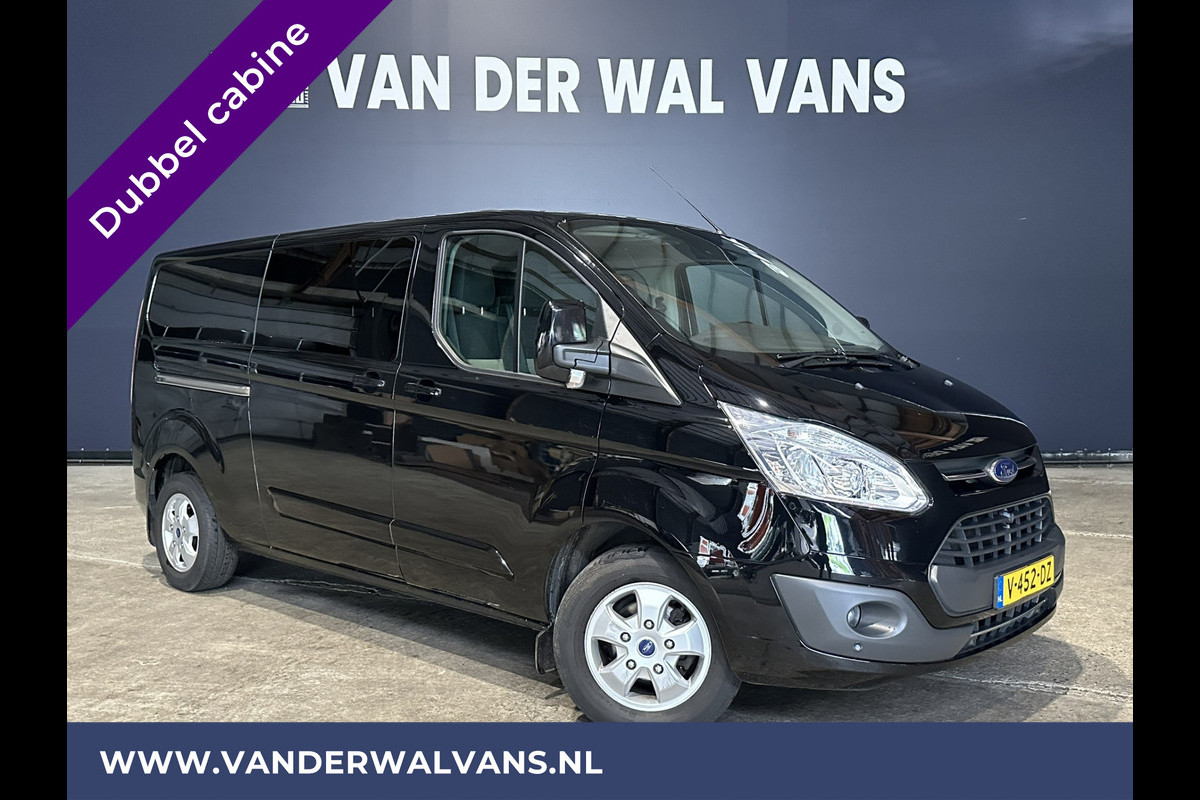 Ford Transit Custom 2.0 TDCI 130pk L2H1 Dubbele cabine Euro6 Airco | 6 Zits | 2800kg Trekhaak | PDC Parkeersensoren V+A, LMV, Camera, Cruisecontrol, Stoelverwarming, Bluetooth-telefonie