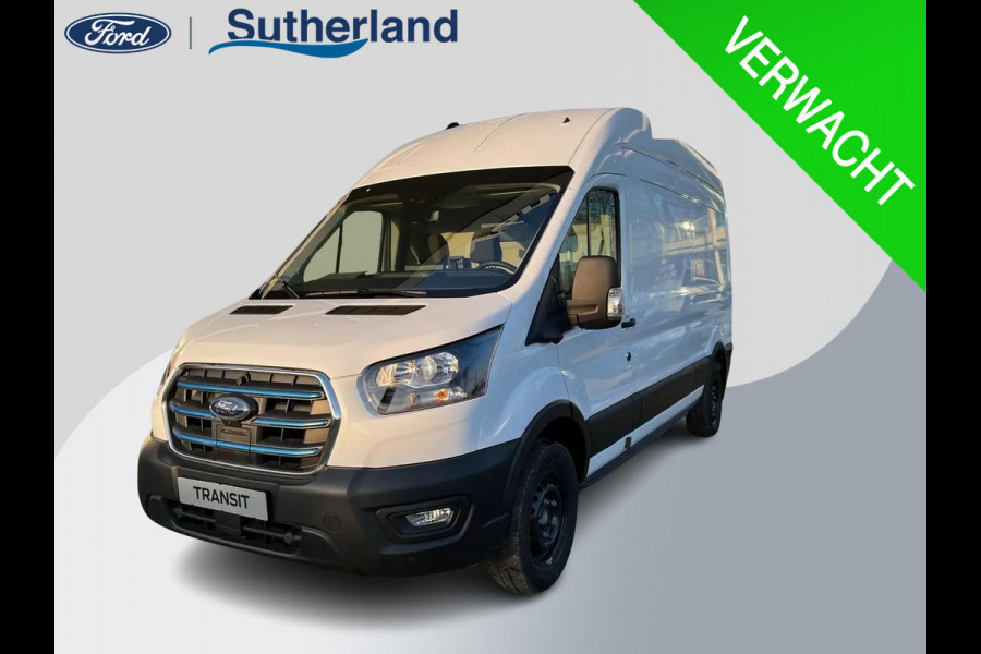 Ford E-Transit 350 L3H3 Trend 68 kWh | Adaptive cruise control | Hoog dak | 360 graden camera | Pro power onboard 2,3 KW  | Stoelverwarming | Digitale achteruitrijspiegel | Laadruimte bescherming | 270 graden achterdeuren | Reservewiel | Led laadruimteverllichting | Dubbele H7 batterij| Bandenspanningscontrolesysteem