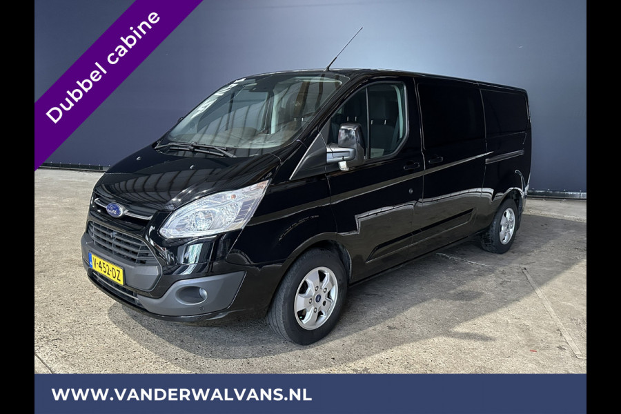 Ford Transit Custom 2.0 TDCI 130pk L2H1 Dubbele cabine Euro6 Airco | 6 Zits | 2800kg Trekhaak | PDC Parkeersensoren V+A, LMV, Camera, Cruisecontrol, Stoelverwarming, Bluetooth-telefonie