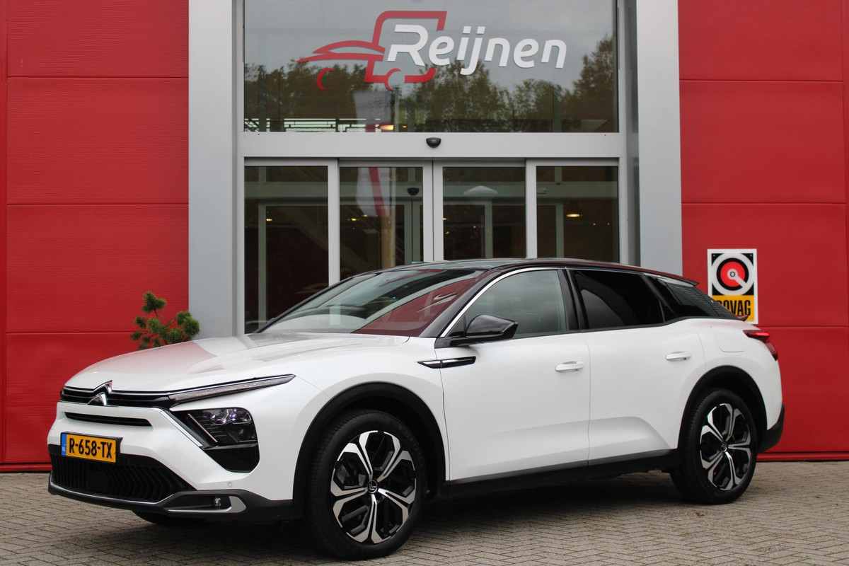 Citroën C5 X 1.6 PHEV 225PK AUTOMAAT HYBRID SHINE |NAVIGATIE |19'' TWO TONE LICHTMETALEN VELGEN|ELEKTRISCHE ACHTERKLEP | LEDEREN BEKLEDING | ELEKTRISCH VERSTELBARE VOORSTOELEN MET GEHEUGEN | CAMERA | DODEHOEK BEWAKING | STOEL/STUUR VERW. | DRAADLOZE TELEFOON LADER | APPLECARPLAY/ANDROID AUTO|FULL LED KOPLAMPEN|