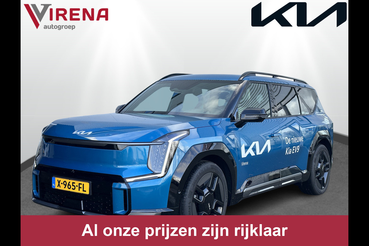 Kia EV9 Launch Edition GT-Line AWD 100 kWh * Rijdende Demo * - Navigatiesysteem 12,3 inch scherm - Batterijverwarming - Digitale Key - Head-up display - Bi-directioneel laden & Slimladen (V2G/V2H) - Fabrieksgarantie Tot 2030