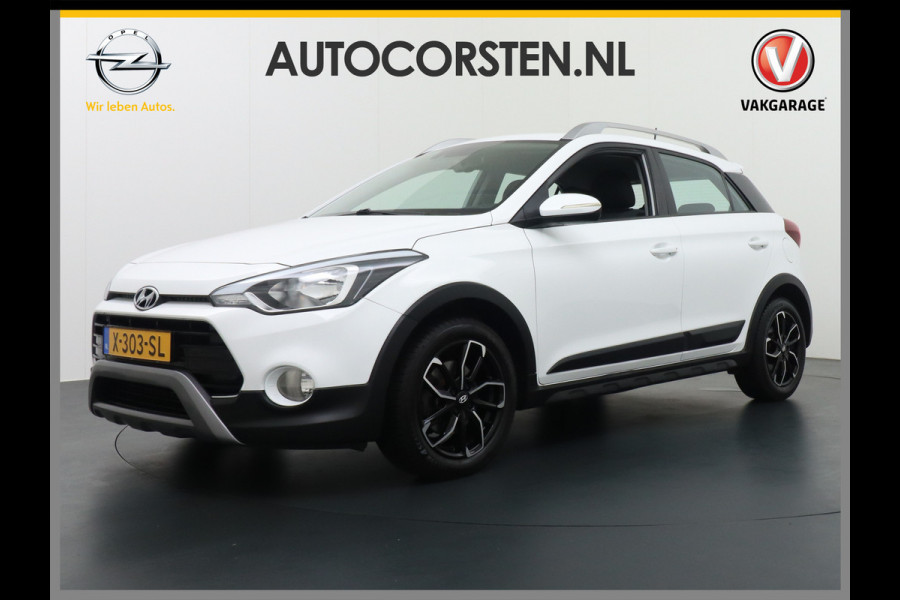 Hyundai i20 T100PK Navi Camera PDC Apple Carplay Android Auto Stoel+Stuurverwarmd DAB ECC Cruise Control Bluetooth Lane Assist Stuur en Stoe Elec. Ramen en Spiegels+ Inklapbaar Isofix Dakrails Skidplates Skirts Spoiler Multifunct.-Leder stw Auto-dim B-spiegel Zeer compleet, volledig onderhouden, L.beurt bij 46900