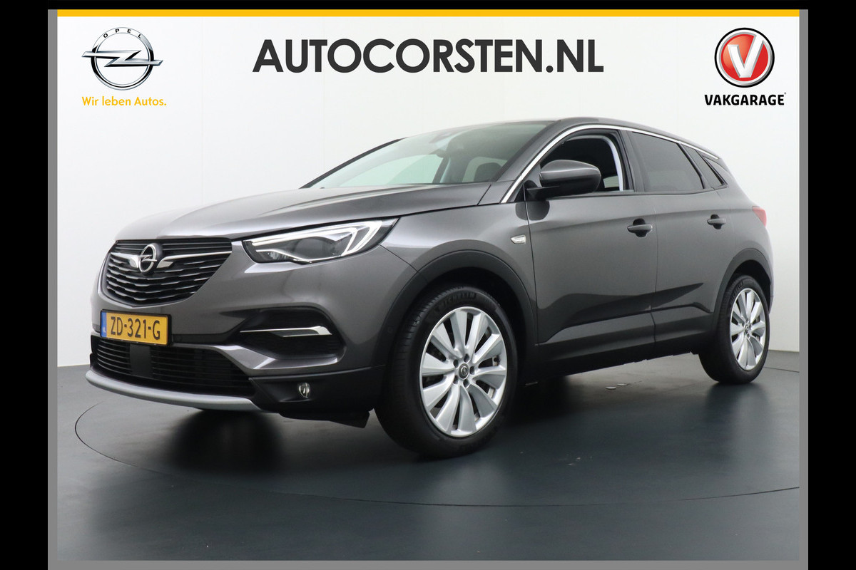 Opel Grandland X T131PK Apple Carplay Android Auto Camera PDC Navi AGR Keyless 19" DAB+ ECC Bluetooth 1/2 Leer Privacy Glas LMVRegen-Licht Sensor Isofix 100% Dealer Onderhouden Business Executive Orig.NLse auto l.beurt bij 110.048km !