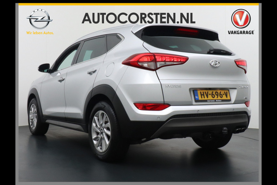 Hyundai Tucson AUTOM.T177pk Leer Camera Navi Trekhaak PDC-a+v Dual-ECC DAB StoelVerwarmd 17" Verkeersbord detectie 1.6 T-GDi Comfort 4WD Spoorwisselassistent Rijstrooksensor Voorruit+Sproeier+wissers-Verwarmd Stoel+bank-Verwarmd Licht+RegenSensor Voetgangersbescherm Privacy-Glas Dashboardvak koeling DBC ESP AWD 4x4 ideale cara EURO6 Orig.NL auto