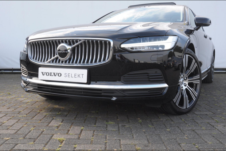 Volvo S90 T8 455PK Automaat AWD Ultimate Bright / Luchtvering/ Harman Kardon Audio / Google Services / Elektrisch bedienbare voorstoelen met geheugen functie / Achteruitrijcamera / Long Range / Panoramadak /