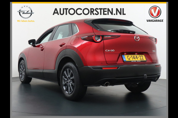 Mazda CX-30 Gereserveerd 2.0I AUT6 M-Hybrid Navi Apple Carplay Android Auto Adaptieve-Cruise Trekhaak PDC Head Up Display Keyless Airco DAB  ACC+Stop&Go Uitparkeer waarschuwing Connected services MultiMedia-vb. Vermoeidheids herkenning Verkeersbord detectie Dodehoek detector Bots waarschuwing systeem ASR ESP Orig. NL auto 1e eigen 1300kg trekvermogen, goede caravan trekker dankzij 213Nm koppel !