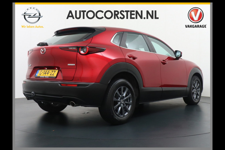 Mazda CX-30 Gereserveerd 2.0I AUT6 M-Hybrid Navi Apple Carplay Android Auto Adaptieve-Cruise Trekhaak PDC Head Up Display Keyless Airco DAB  ACC+Stop&Go Uitparkeer waarschuwing Connected services MultiMedia-vb. Vermoeidheids herkenning Verkeersbord detectie Dodehoek detector Bots waarschuwing systeem ASR ESP Orig. NL auto 1e eigen 1300kg trekvermogen, goede caravan trekker dankzij 213Nm koppel !