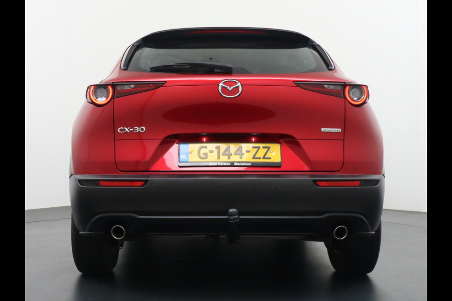 Mazda CX-30 Gereserveerd 2.0I AUT6 M-Hybrid Navi Apple Carplay Android Auto Adaptieve-Cruise Trekhaak PDC Head Up Display Keyless Airco DAB  ACC+Stop&Go Uitparkeer waarschuwing Connected services MultiMedia-vb. Vermoeidheids herkenning Verkeersbord detectie Dodehoek detector Bots waarschuwing systeem ASR ESP Orig. NL auto 1e eigen 1300kg trekvermogen, goede caravan trekker dankzij 213Nm koppel !