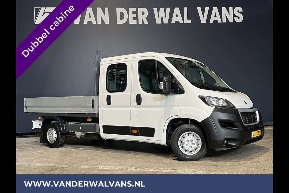 Peugeot Boxer 2.0 BlueHDI 131pk Pick up Dubbele Cabine Open Laadbak Euro6 Airco | 7-zits Navigatie, Trekhaak