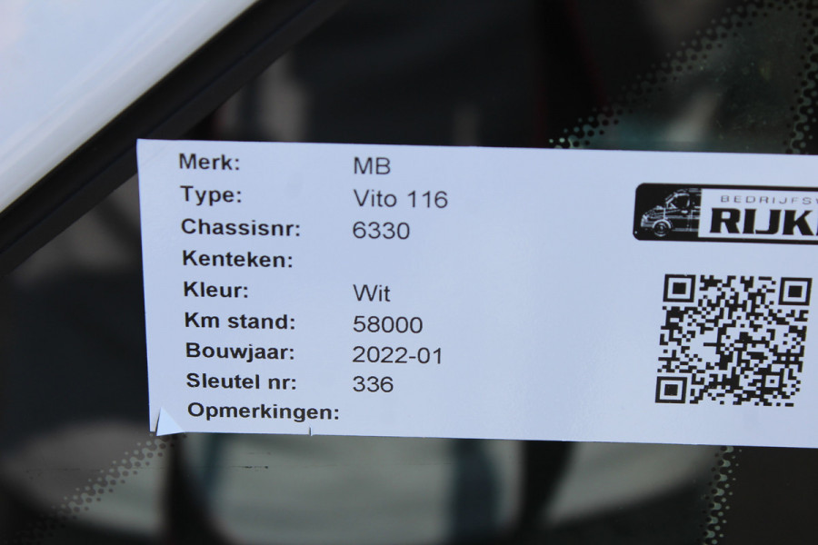 Mercedes-Benz Vito 116 CDI L2 Navigatie met camera, Audio 40, Achterdeuren 270 graden