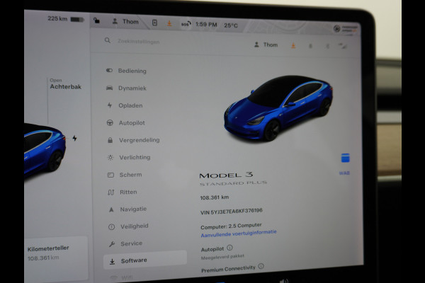 Tesla Model 3 GERESERVEERD      SR+ 325PK AutoPilot Leer PanoDak Adaptive cruise 18" Camera's Elektr.-Stuur+Stoelen+Spiegels+Geheugen+Easy-Ent Ecc Navigatiesysteem full map LED-a+v Koplampspoeiers Comfortstoel(en) ACC Dual-ECC DAB Voorverwarmen interieur via App Keyless via Telefoonsleutel One-Pedal-Drive Origin. NLse auto ! 1e eigenaar