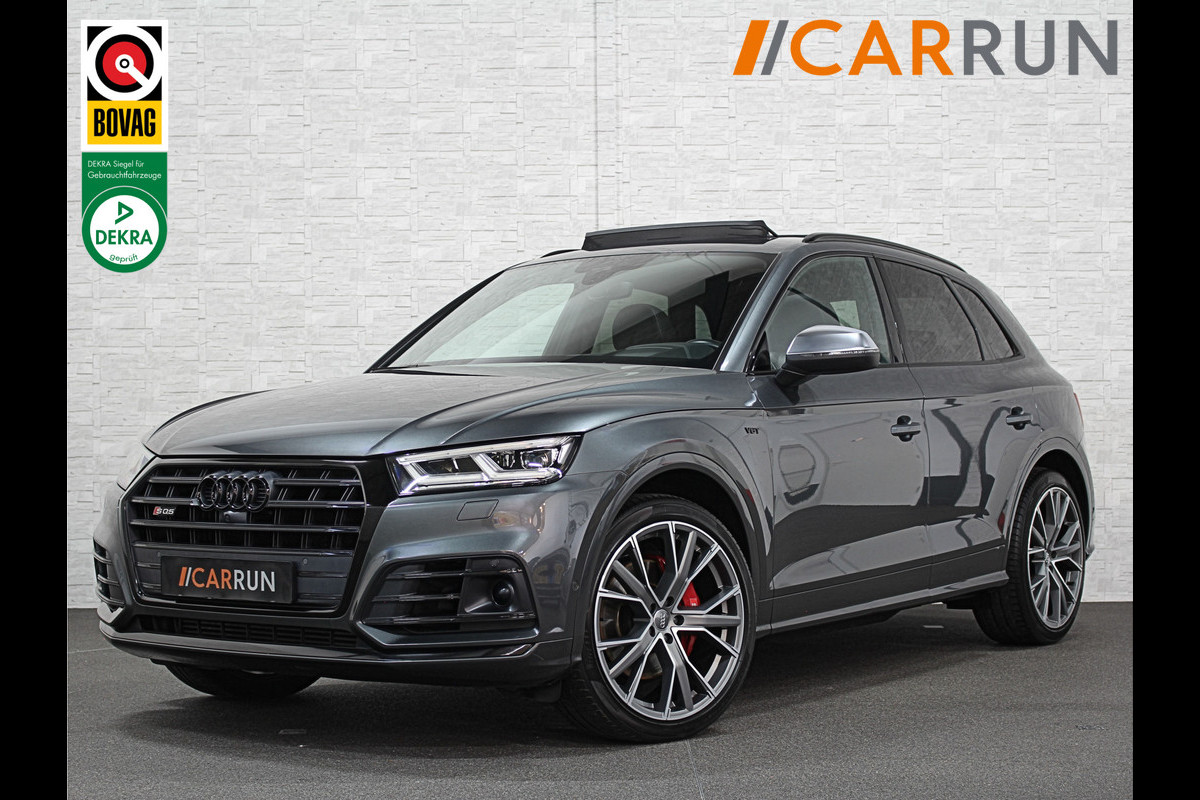 Audi Q5 SQ5 | 360 View | Panorama | ACC | RS-Leder | B&O Sound | Head-Up | Memory | Matrix-LED | Keyless-Entry | 21'' | Tour-Pakket | Standkachel | Stoelverwarming V+A | Sfeerverlichting | Autom. Parkeren | Virtual-Cockpit |