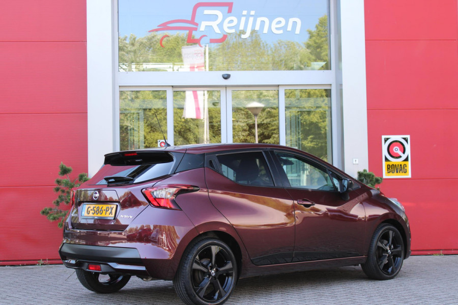 Nissan Micra 1.0 IG-T 100PK N-STYLE | NAVIGATIE | ACHTERUITRIJ CAMERA | DAB+ RADIO | KEYLESS ENTRY/START | LED KOPLAMPEN | STOEL VERWARMING | LEDEREN BEKLEDING | CRUISE CONTROL | CLIMATE CONTROL | LICHT/REGEN SENSOR | 17" LICHTMETALEN VELGEN |