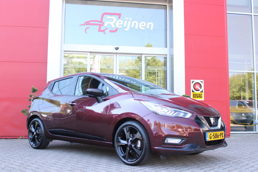 Nissan Micra 1.0 IG-T 100PK N-STYLE | NAVIGATIE | ACHTERUITRIJ CAMERA | DAB+ RADIO | KEYLESS ENTRY/START | LED KOPLAMPEN | STOEL VERWARMING | LEDEREN BEKLEDING | CRUISE CONTROL | CLIMATE CONTROL | LICHT/REGEN SENSOR | 17" LICHTMETALEN VELGEN |