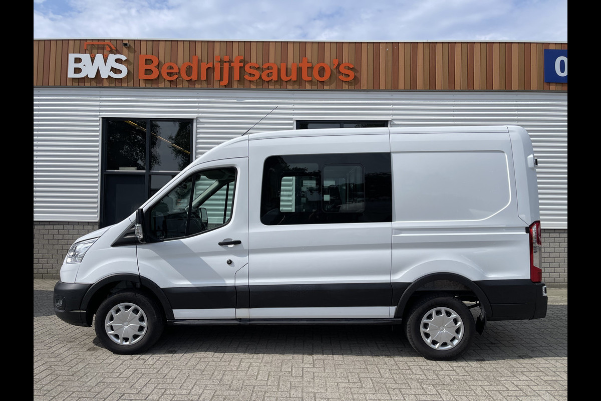 Ford Transit 350 2.0 TDCI 170pk L2H2 DC 6 persoons Trend RWD / vaste prijs rijklaar € 28.950 ex btw / trekhaak 3500 kg ! / airco / cruise / pdc voor en achter / lease vanaf € 518 !