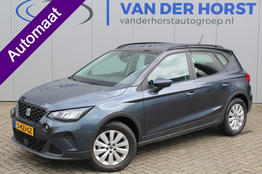 Seat Arona 1.0-110pk TSI Style Business AUTOMAAT ! Gun u het comfort en gemak van een automaat ! Navigatie, Camera, Volautm. airco, LM velgen, Metallic lak, Android auto/Apple carplay, LED verlichting, Stoelverwarming, Parkeersensoren v+a, Parkeerassistent etc.