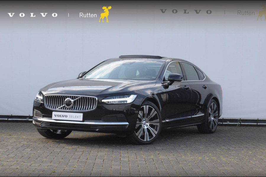 Volvo S90 T8 455PK Automaat AWD Ultimate Bright / Luchtvering/ Harman Kardon Audio / Google Services / Elektrisch bedienbare voorstoelen met geheugen functie / Achteruitrijcamera / Long Range / Panoramadak /