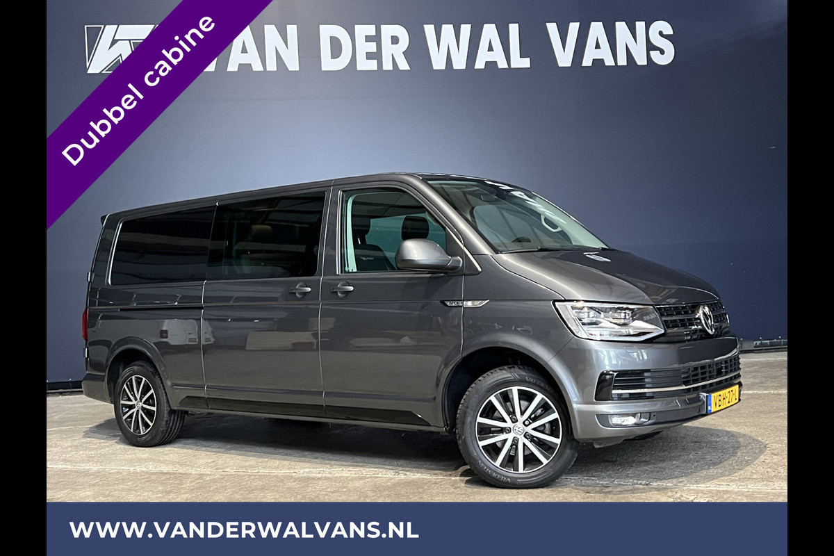 Volkswagen Transporter 2.0 TDI 150pk Automaat L2H1 Dubbele Cabine Euro6 Airco | Camera | Navigatie | 2500kg Trekhaak Spoiler, Leder, Add. Cruisecontrol, Parkeersensoren, LED, Apple Carplay, Android Auto, 5-zits