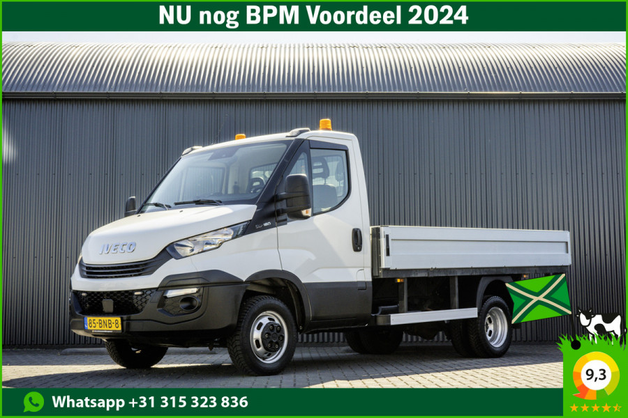 Iveco Daily 50C18 3.0L | Open Laadbak | Euro 6 | 180 PK | Cruise | Climate | 3500 KG Trekgewicht | Dubbel lucht