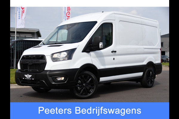 Ford Transit 350 2.0 TDCI L2H2 Black & White Edition Facelift! Virtual, Adaptieve Cruise, Automaat, 360 Camera, 130PK, Carplay, Sensoren, UNIEK!