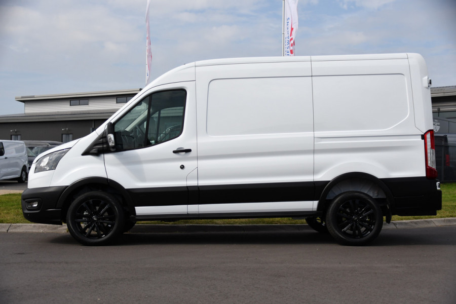 Ford Transit 350 2.0 TDCI L2H2 Black & White Edition Facelift! Virtual, Adaptieve Cruise, Automaat, 360 Camera, 130PK, Carplay, Sensoren, UNIEK!