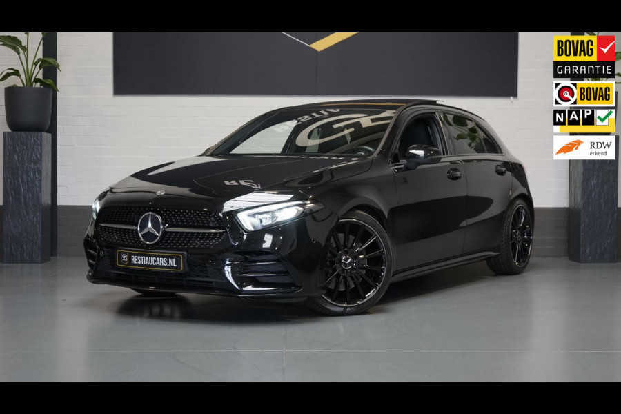 Mercedes-Benz A-Klasse A250 AMG Night AUTOMAAT-ACC-AMBIANCE-BURMESTER-CAMERA-KEYLESS-MBUX-MULTIBEAM-NAVIGATIE-PANORAMA