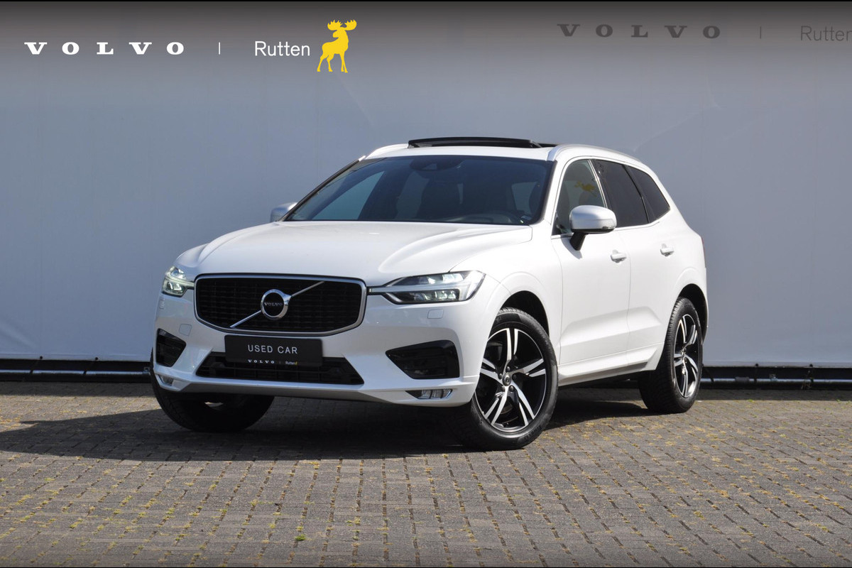 Volvo XC60 T5 254PK Automaat AWD R-Design / Semi-elektrisch inklapbare trekhaak / Adaptieve Cruise Control / Pilot Assist / Panoramisch schuif kantel dak / Elektrische achterklep/ Apple Carplay /