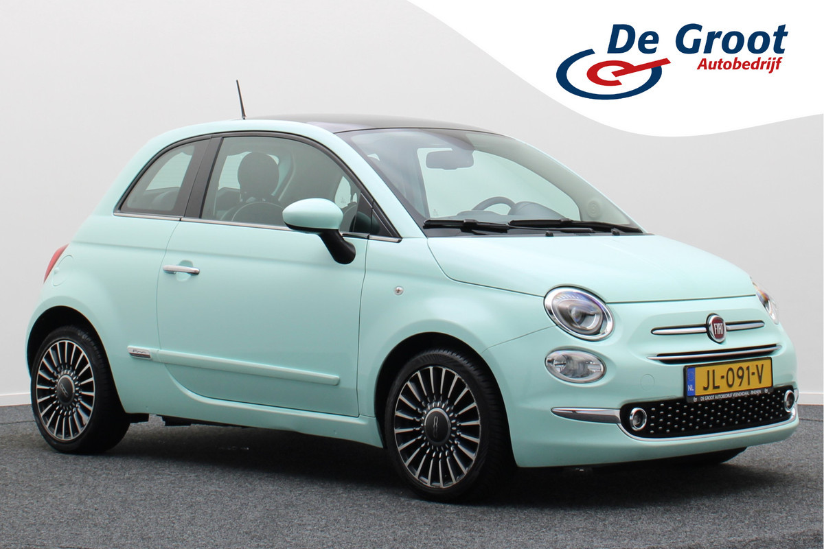 Fiat 500 0.9 TwinAir Turbo Lounge Automaat Panoramadak, Airco, Navigatie, Bluetooth, PDC, DAB, 16''