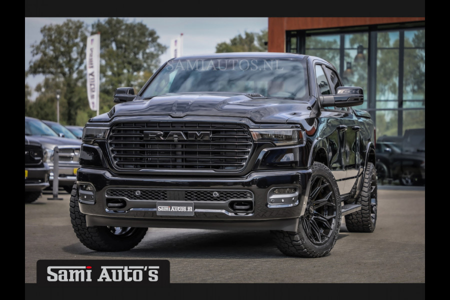 Dodge Ram 2025 LARAMIE NIGHT PREMIUM | BOM VOL + 14.4 INCH SCHERM | LUCHTVERING | HUD | HURRICAN 420PK 636 Nm TWIN TURBO | PRIJS MET LPG E DUBBELE CABINE | PICK UP | 5 PERSOONS | DC | GRIJSKENTEKEN | VOORRAAD NR 2199 - 4973