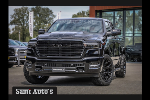 Dodge Ram 2025 LARAMIE NIGHT PREMIUM | BOM VOL + 14.4 INCH SCHERM | LUCHTVERING | HUD | HURRICAN 420PK 636 Nm TWIN TURBO | PRIJS MET LPG E DUBBELE CABINE | PICK UP | 5 PERSOONS | DC | GRIJSKENTEKEN | VOORRAAD NR 2199 - 4973