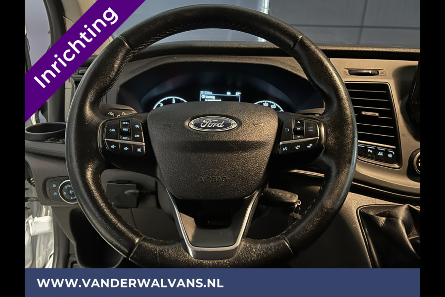 Ford Transit Custom 2.0 TDCI L1H1 inrichting Euro6 Airco | 2500kg Trekhaak | Omvormer | Cruisecontrol Parkeersensoren, Android auto, bijrijdersbank, verwarmde voorruit