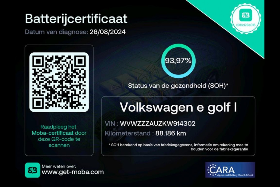 Volkswagen e-Golf e-Golf NL AUTO | SUBSIDIE | LEDER | VIRTUAL COCKPIT | STOELVERW |