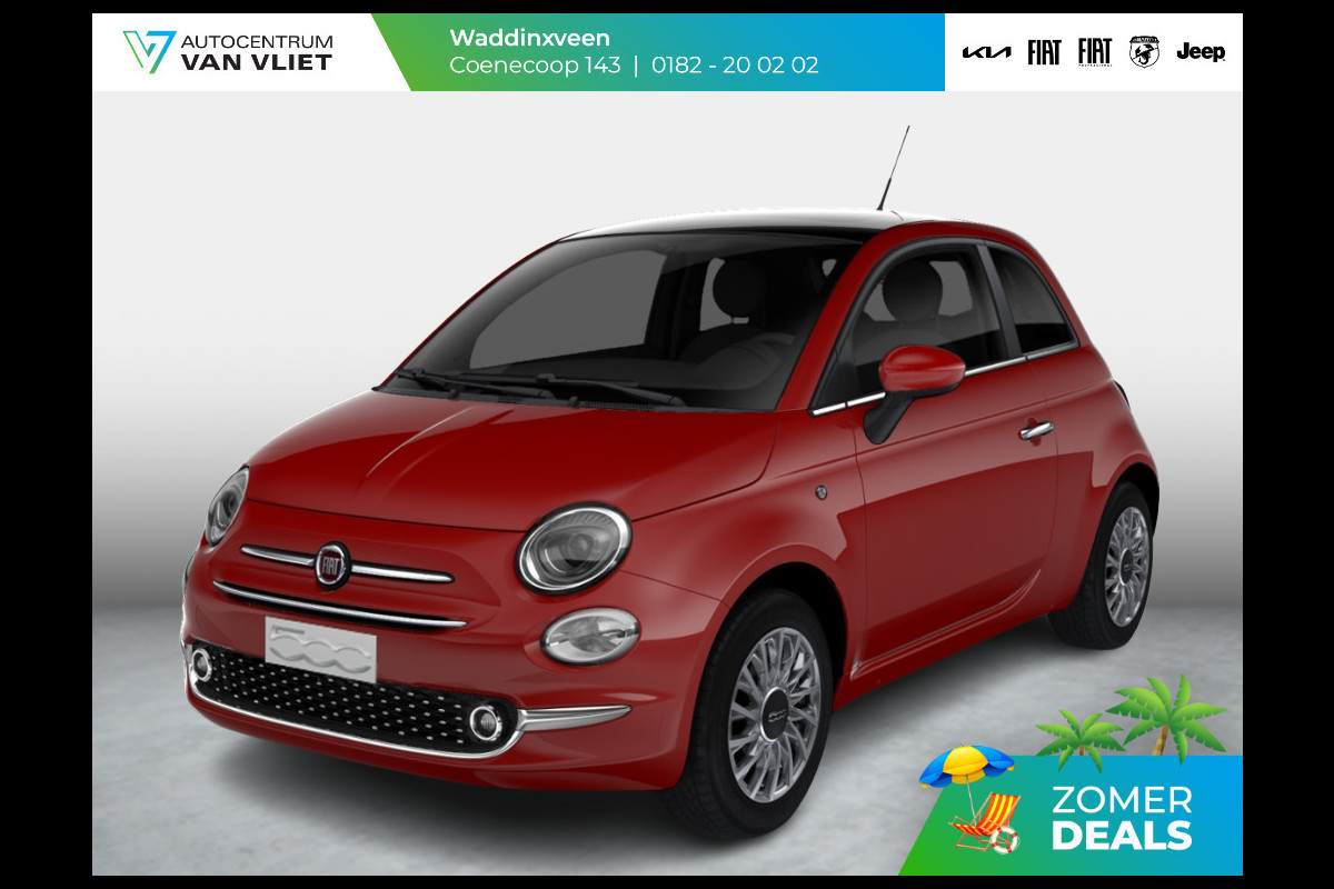 Fiat 500 Hybrid Dolcevita Finale | Airco | Cruise | 15" | Pan. dak | PDC | Apple Carplay