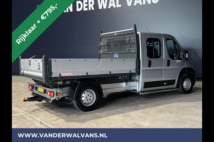 Fiat Ducato 2.3 MultiJet 150pk Kipper Pick up Open laadbak dubbele cabine Euro6 RIJKLAAR Airco | 7 Zits | 3000kg Trekhaak | Navigatie, Cruisecontrol, Sidebars