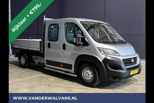 Fiat Ducato 2.3 MultiJet 150pk Kipper Pick up Open laadbak dubbele cabine Euro6 RIJKLAAR Airco | 7 Zits | 3000kg Trekhaak | Navigatie, Cruisecontrol, Sidebars