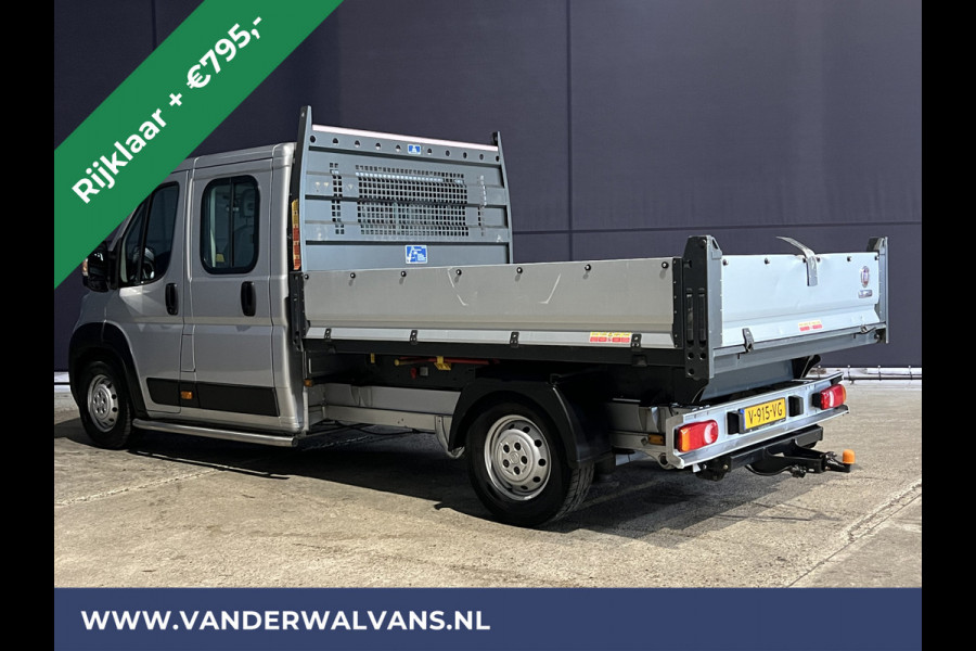 Fiat Ducato 2.3 MultiJet 150pk Kipper Pick up Open laadbak dubbele cabine Euro6 RIJKLAAR Airco | 7 Zits | 3000kg Trekhaak | Navigatie, Cruisecontrol, Sidebars