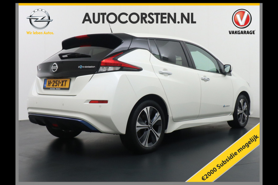 Nissan Leaf €12.640,- na Subsidie 40 kWh Android Auto Apple Carplay Navi Ecc Bleutooth DAB Camera Keyless Adapt.Cruise-Control Led DAB Stoel Verwarmd Lederen Stuur Isofix N-Connecta €2.000,- Subsidie mogelijk! 1ste eigenaar!