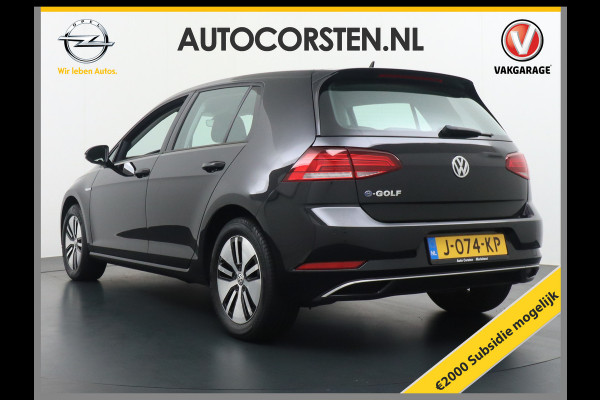 Volkswagen e-Golf €13.940,- na Subsidie 5drs Apple Carplay Android Auto Navi-Full Ecc Adapt.Cruise-Control Bluetooth Led PDV v+a Regen-Licht Senso Virtual Cockpit App-Connect Elec.ramen en Spiegels E-DITION €2.000,- subsidie mogelijk 1ste Eigenaar