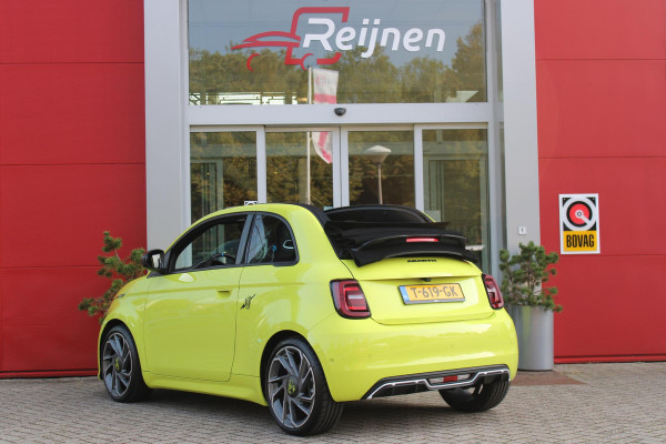 Abarth 500e CABRIO TURISMO 155PK 42 kWh | CABRIO DAK | DRAADLOZE APPLE CARPLAY/ANDROID AUTO | NAVIGATIE | ALCANTARA BEKLEDING | 18" LICHTMETALEN VELGEN | STOEL VERWAMING | SPORT PAKKET | ACHTERUITRIJ CAMERA | FULL LED KOPLAMPEN | DODEHOEK BEWAKING | KEYLESS ENTRY/START | 3-FASE | CRUISE CONTROL | DRAADLOZE TELEFOONLADER | DAB+ RADIO |