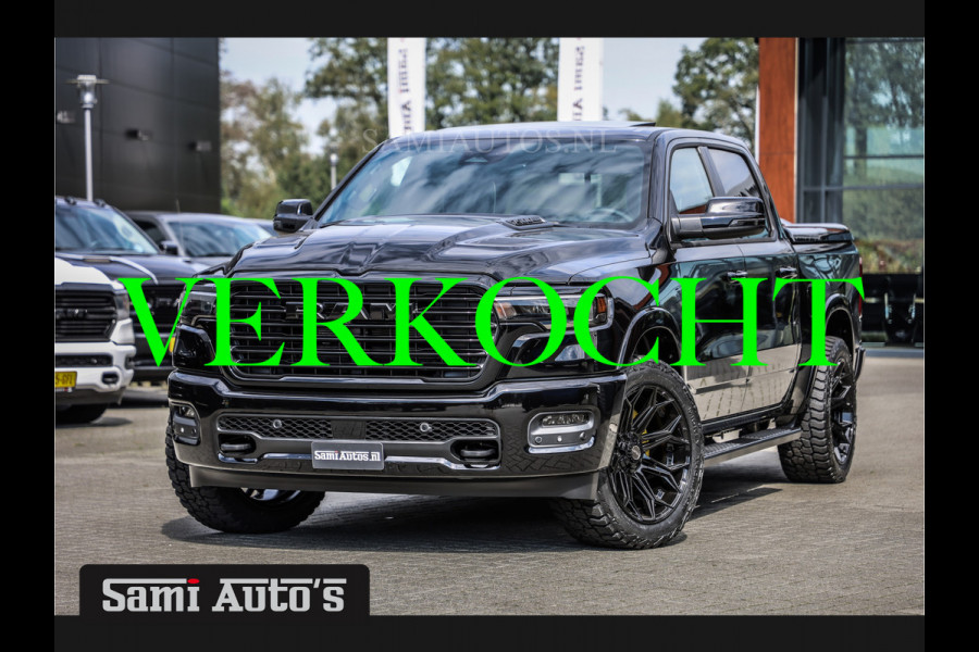 Dodge Ram 2025 LARAMIE NIGHT PREMIUM | BOM VOL + 14.4 INCH SCHERM BOM VOL | LUCHTVERING | HUD | HURRICAN 420PK 636 Nm TWIN TURBO | PRIJS M DUBBELE CABINE | PICK UP | 5 PERSOONS | DC | GRIJSKENTEKEN | VOORRAAD NR 2199 - 4973