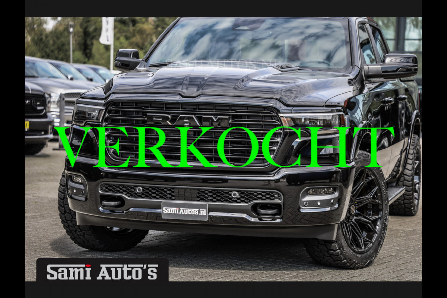 Dodge Ram 2025 LARAMIE NIGHT PREMIUM | BOM VOL + 14.4 INCH SCHERM BOM VOL | LUCHTVERING | HUD | HURRICAN 420PK 636 Nm TWIN TURBO | PRIJS M DUBBELE CABINE | PICK UP | 5 PERSOONS | DC | GRIJSKENTEKEN | VOORRAAD NR 2199 - 4973