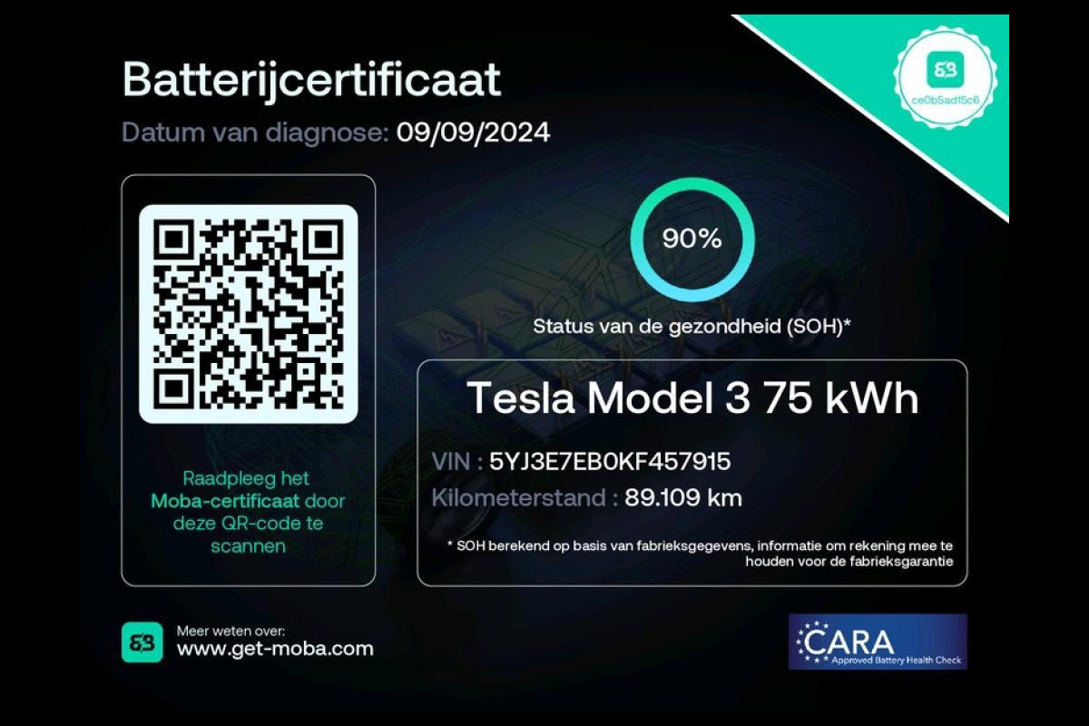 Tesla Model 3 Long Range AWD 75 kWh 90% SOH Rijklaarprijs!