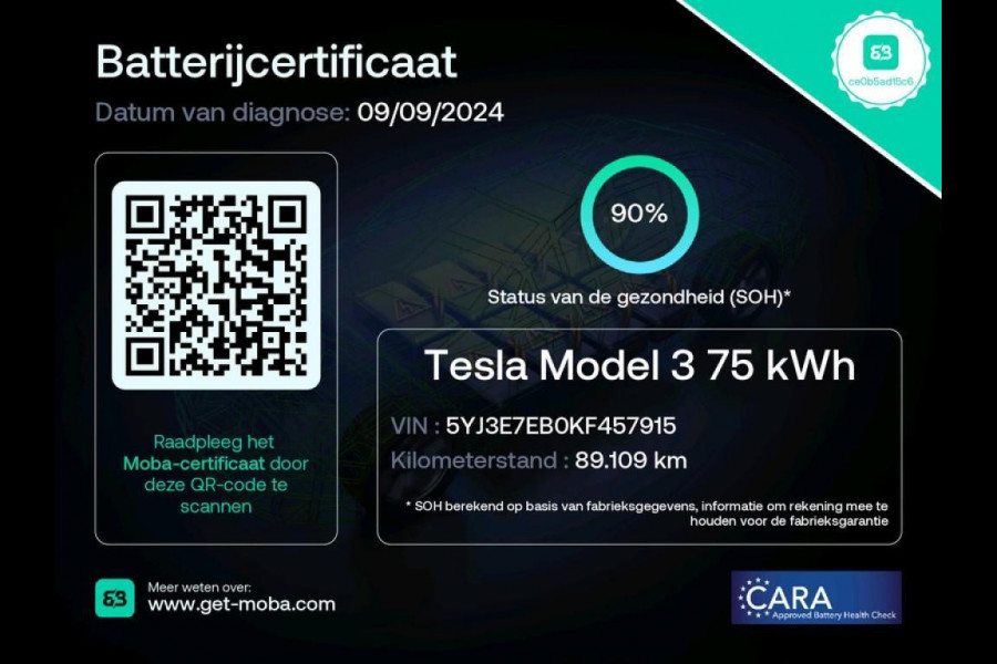 Tesla Model 3 Long Range AWD 75 kWh 90% SOH Rijklaarprijs!